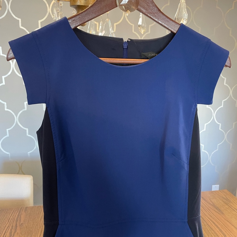 J.Crew Colorblock Sheath Resume Dress in Stretch Italian Wool - Picture 4 of 9